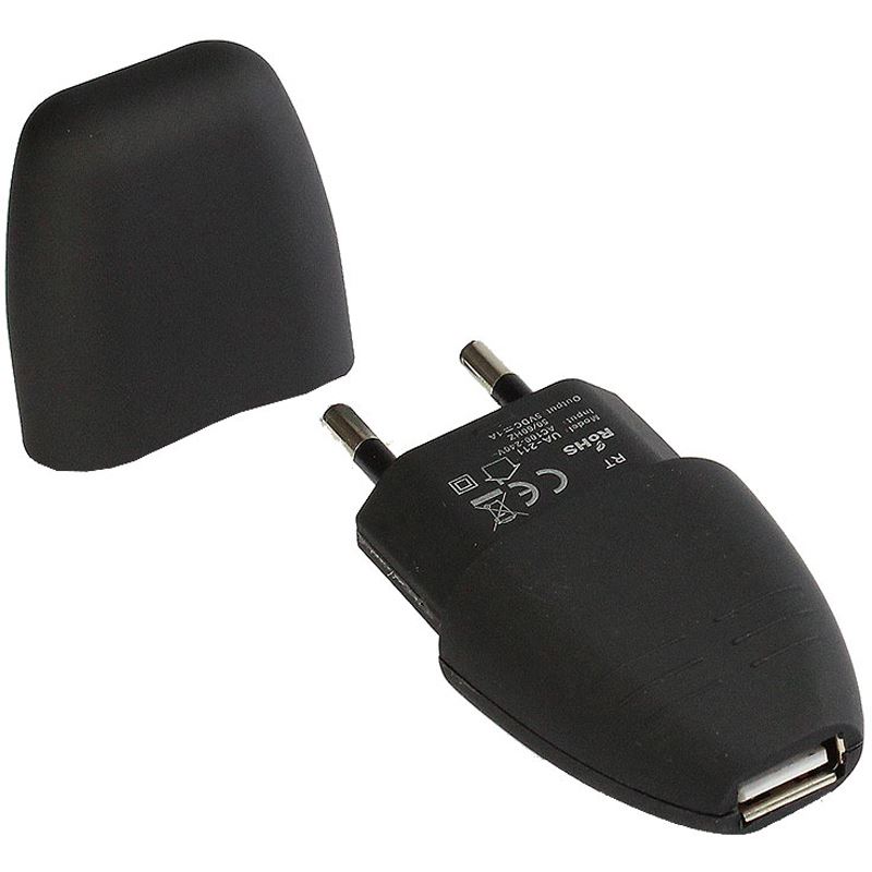 Good Connections USB Netzteil 230V auf 5V 1Port mit 1A mit Schutzkappe Oberfläche gummiert