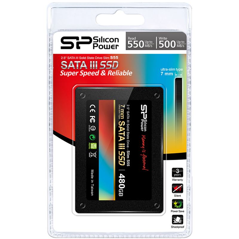 480GB Silicon Power S55 2.5" (6.4cm) SATA (SP480GBSS3S55S25) - SATA 2.5 ...