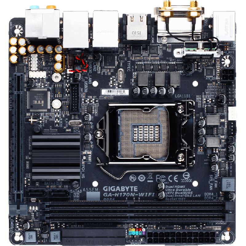 Gigabyte GA-H170N-WIFI Intel H170 So.1151 Dual Channel DDR Mini-ITX ...