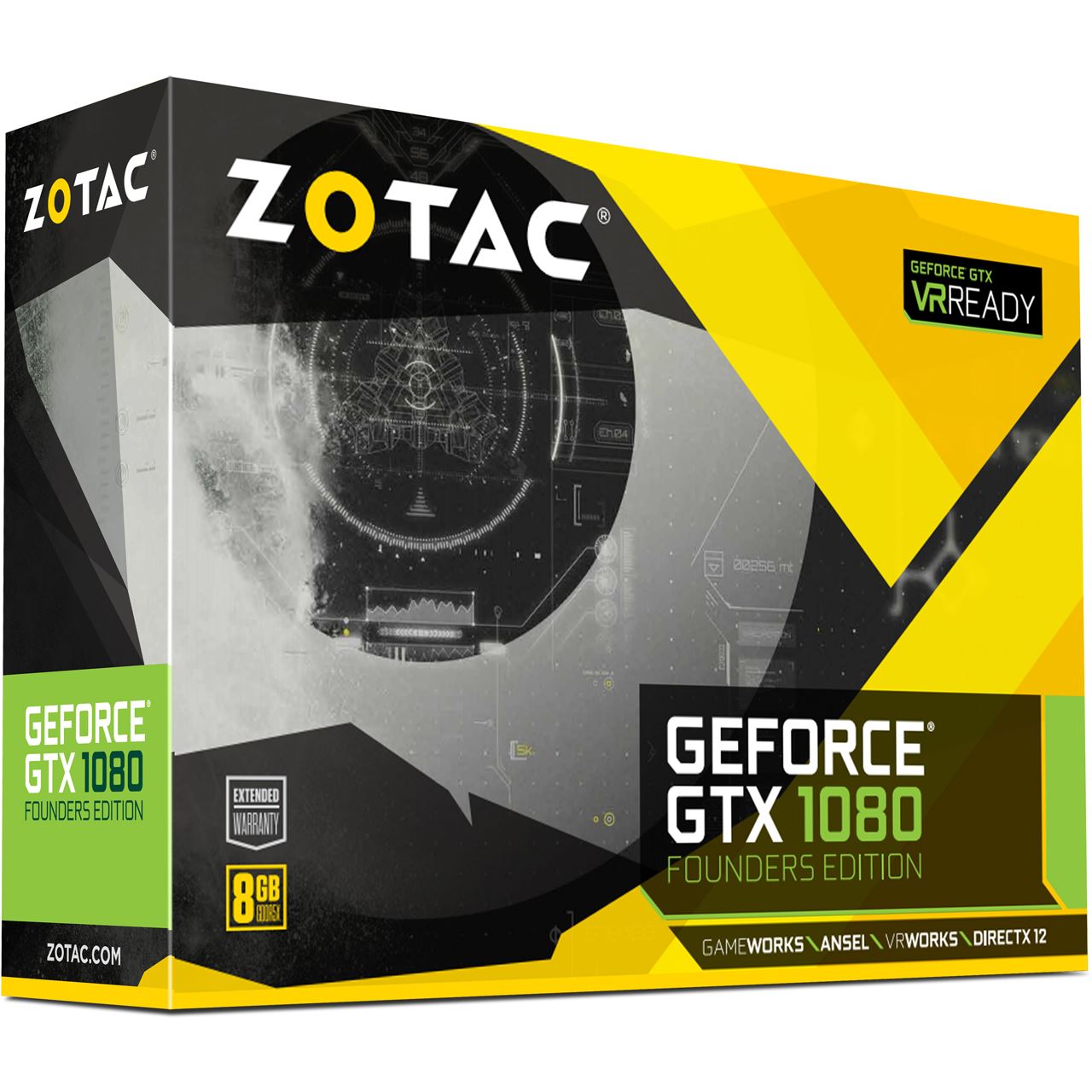 8GB ZOTAC GeForce GTX 1080 Founders Edition Aktiv PCIe 3.0 x16