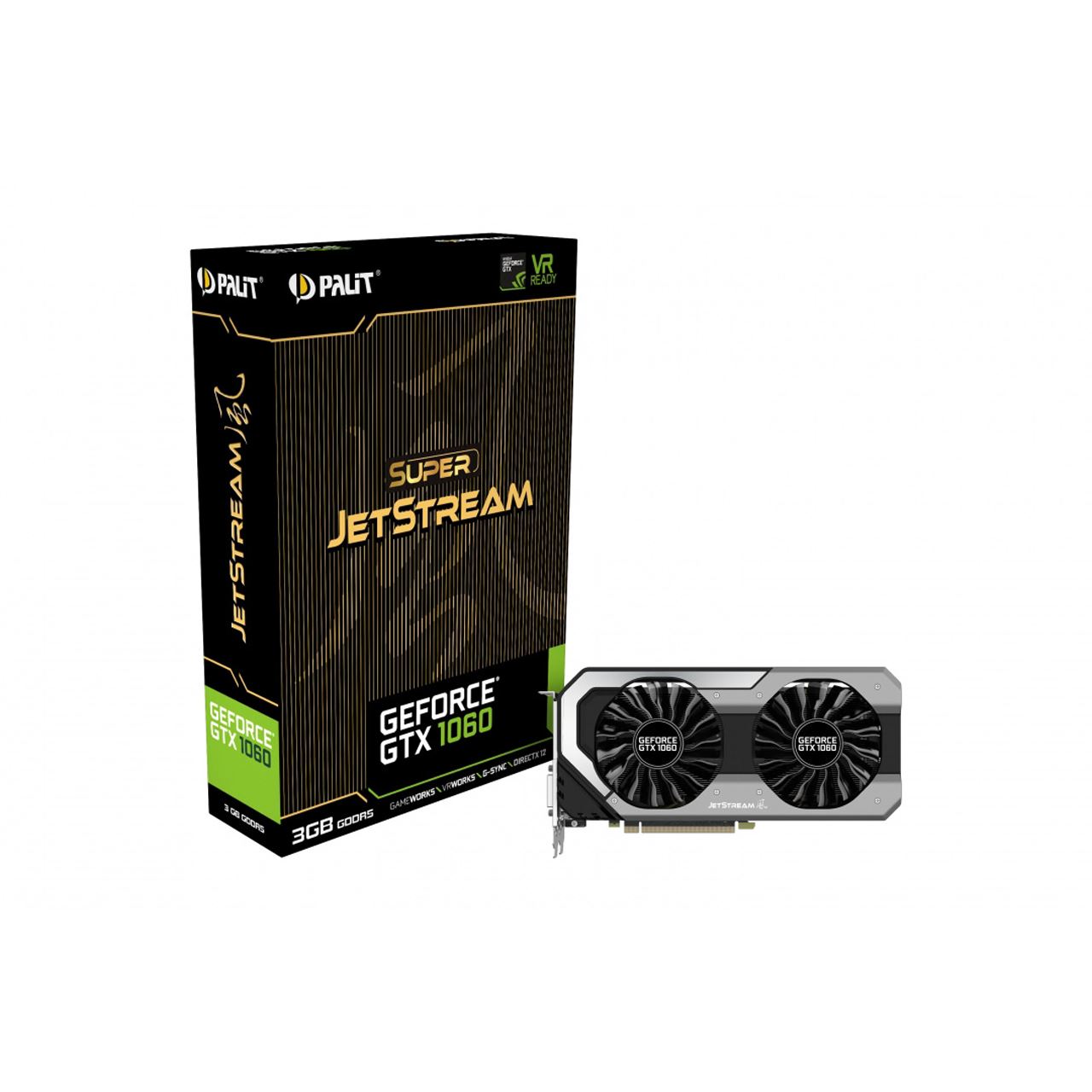 3GB Palit GeForce GTX 1060 Super Jetstream Aktiv PCIe 3.0 x16 (Retail ...