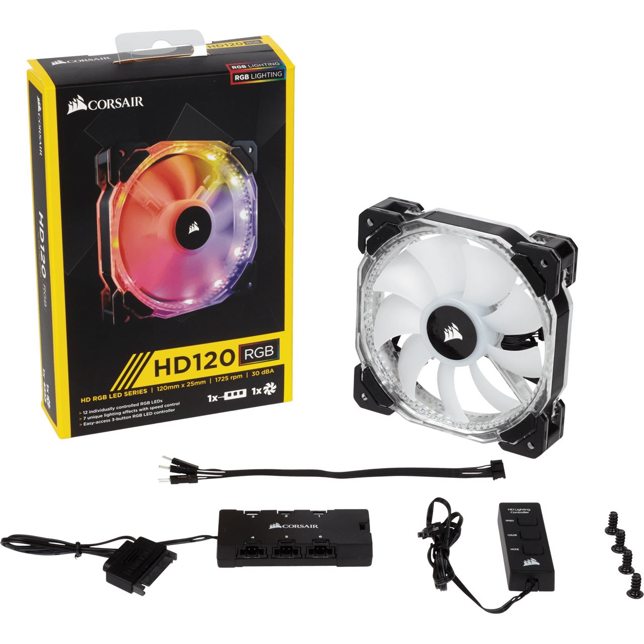 Corsair hd120 rgb led mit controller 120x120x25mm 800 1725 u min 18 30