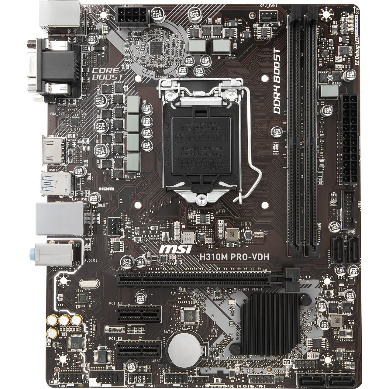 MSI H310M PRO-VDH Intel H310 So.1151 Dual Channel DDR4 mATX Retail ...