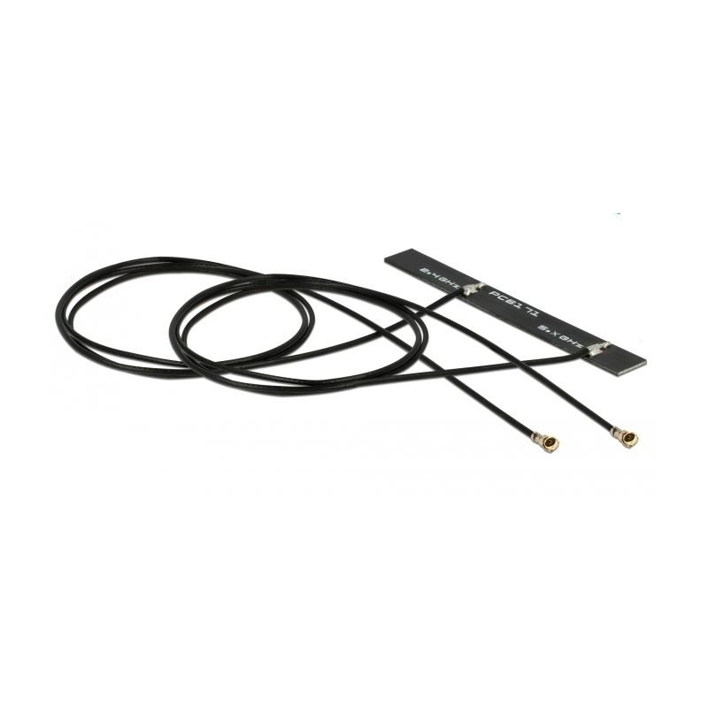Delock WLAN 802.11 ac/a/h/b/g/n Doppelantenne 2 x MHF 4L Stecker 3 - 5 dBi