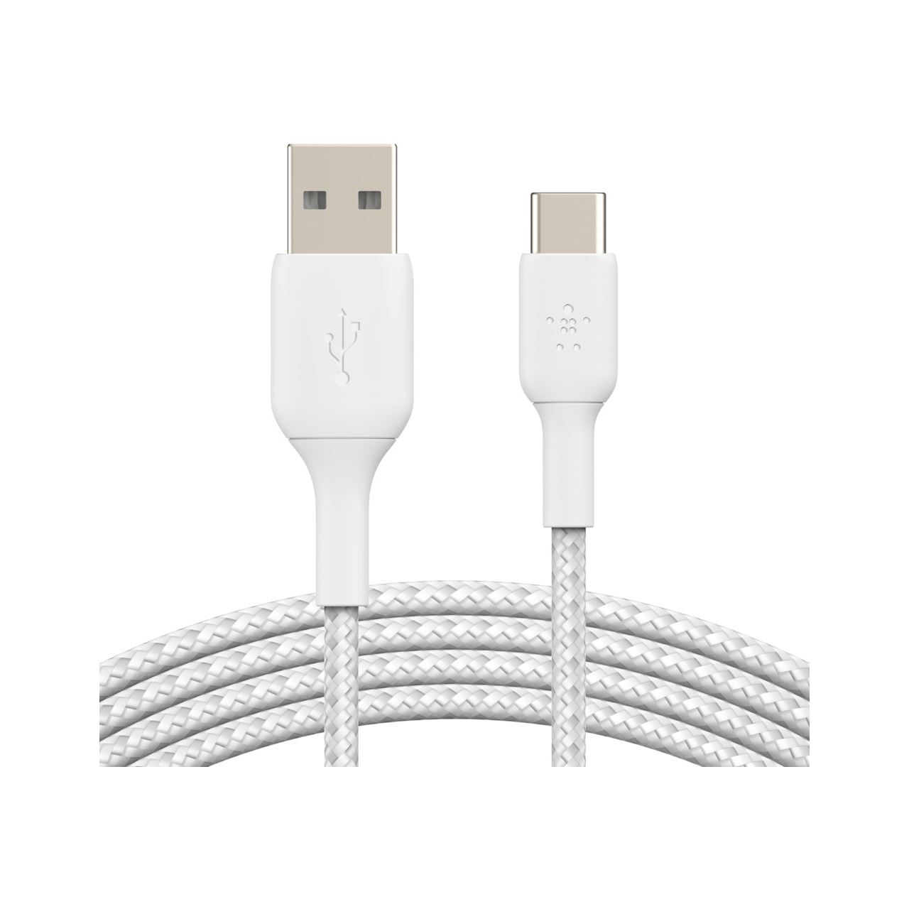 Belkin USB-C/USB-A Kabel ummantelt, 3m, weiß