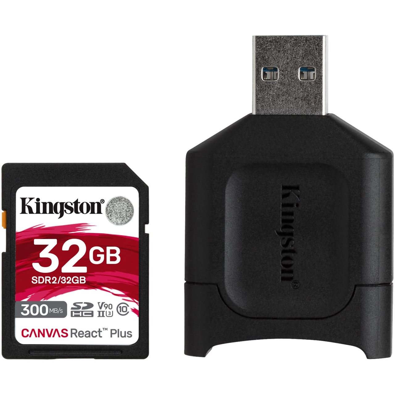 32GB Kingston SDHC React Plus SDR2 + MLP SD Reader Secure Digital
