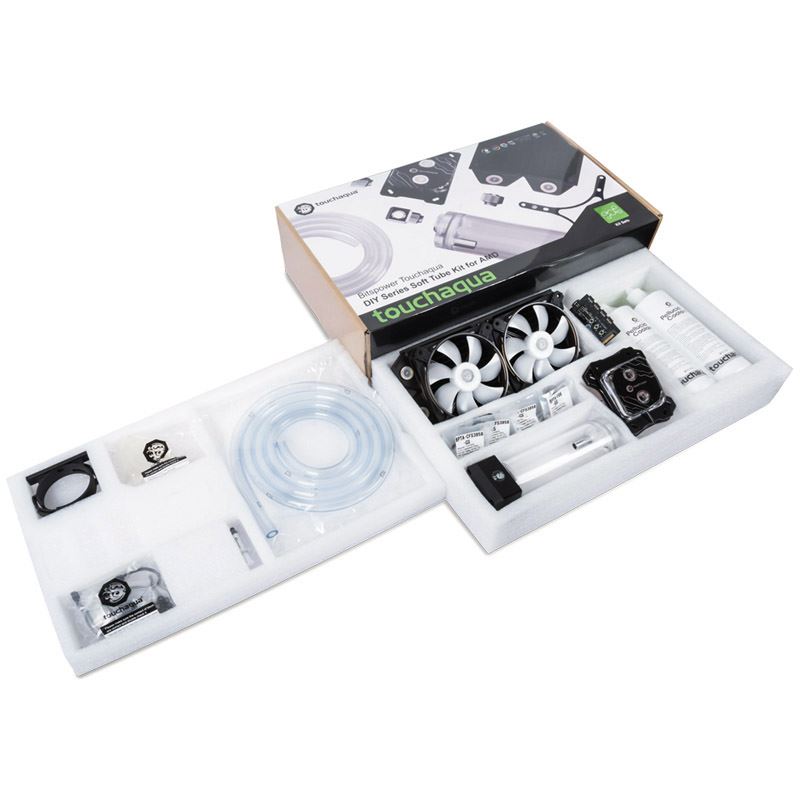 BitsPower Touchaqua DIY Soft Tube Kit, Wakü Set, DRGB AMD Externe