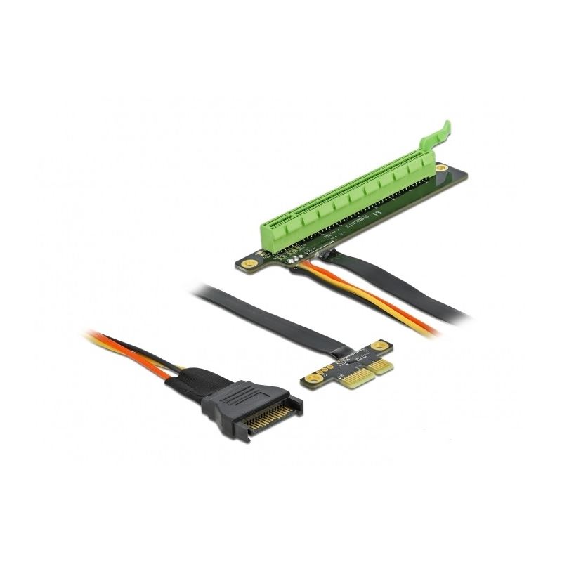 Delock Riser Karte PCI Express x1 zu x16 mit flexiblem Kabel 80 cm