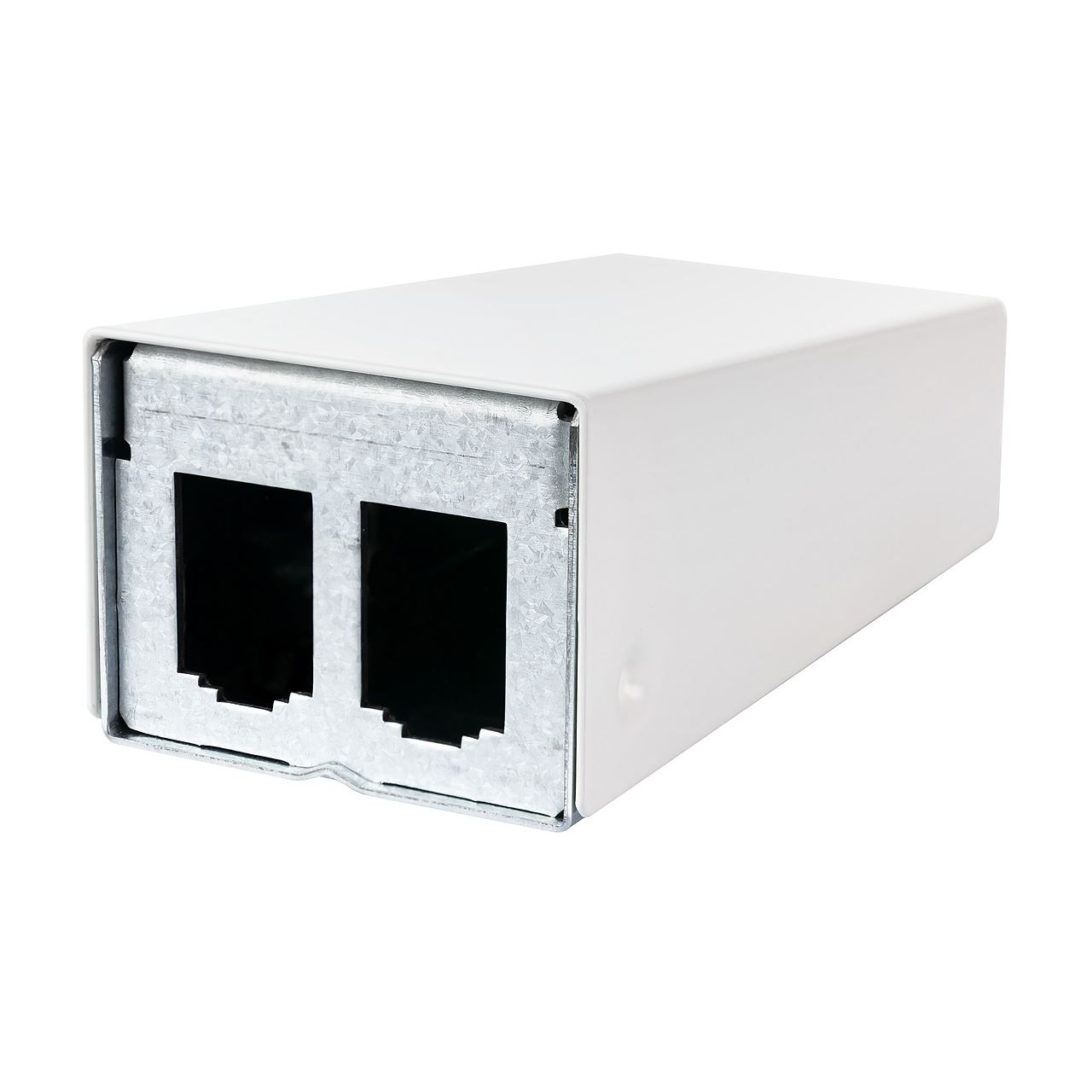 METZ CONNECT IP44 Aufputzgehäuse Grau – Für 2 Module, Unbestückt – Kabeleinführung Von Oben