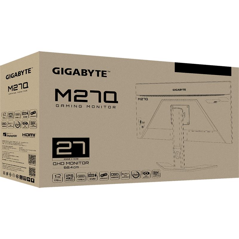 27" (68,58cm) Gigabyte M27Q schwarz 2560x1440 1x DisplayPort 1.2