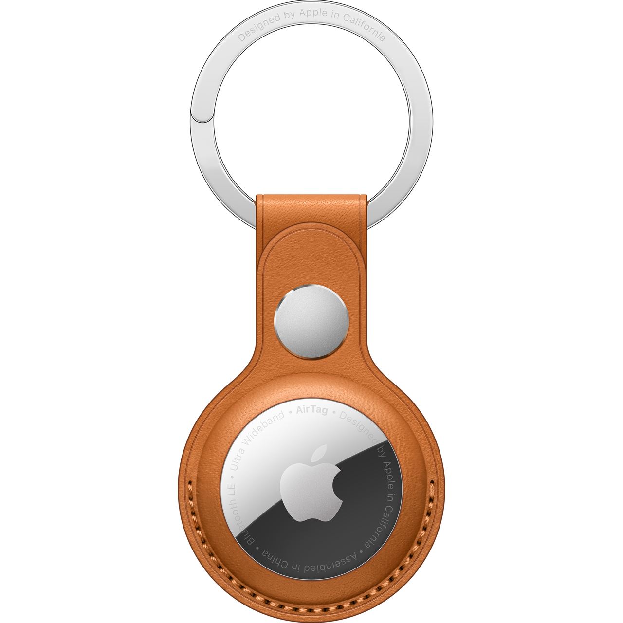 APPLE AirTag Leather Key Ring Golden Brown Sonstiges Handyzubehör