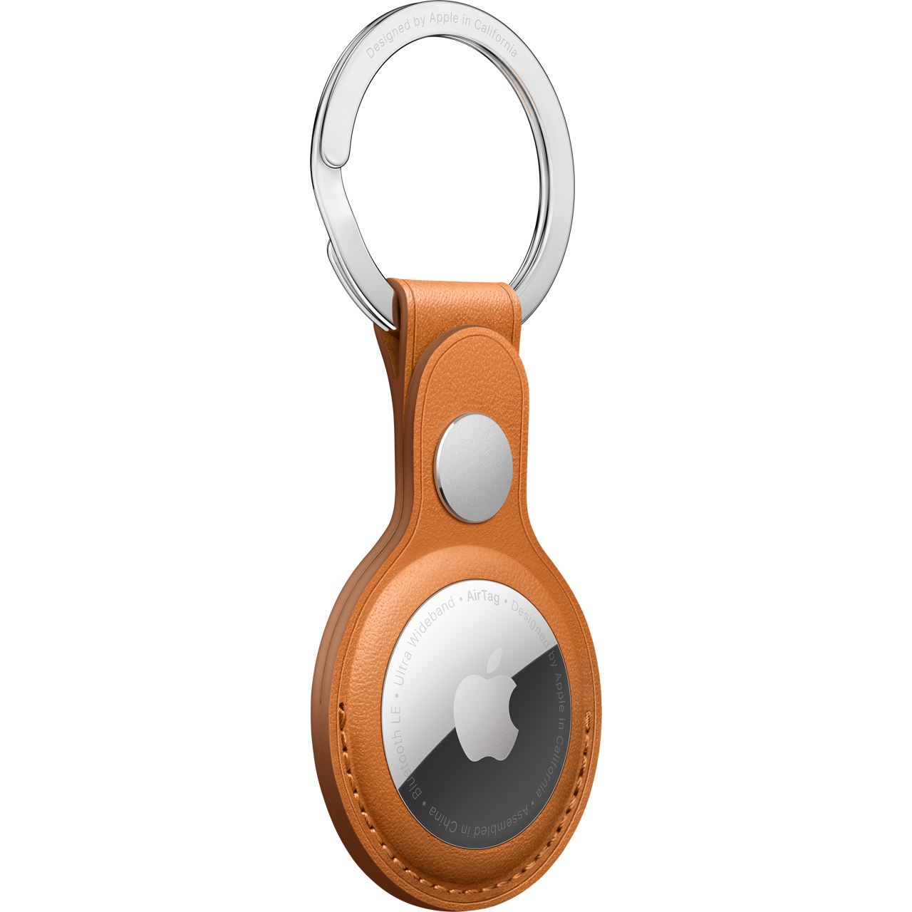 APPLE AirTag Leather Key Ring Golden Brown Sonstiges Handyzubehör