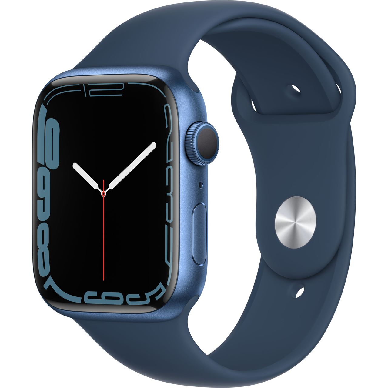 Apple Watch S7 Edelstahl 45mm Cellular Graphite Sportarmband abyssblau ...