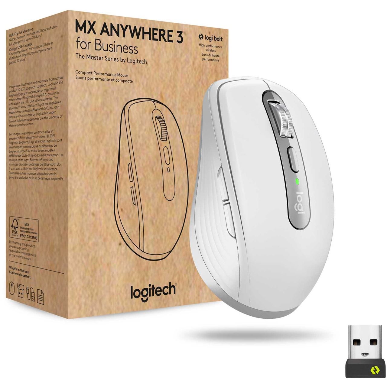Logitech MX Anywhere 3 for Business 2.4 GHz & Bluetooth weiß 