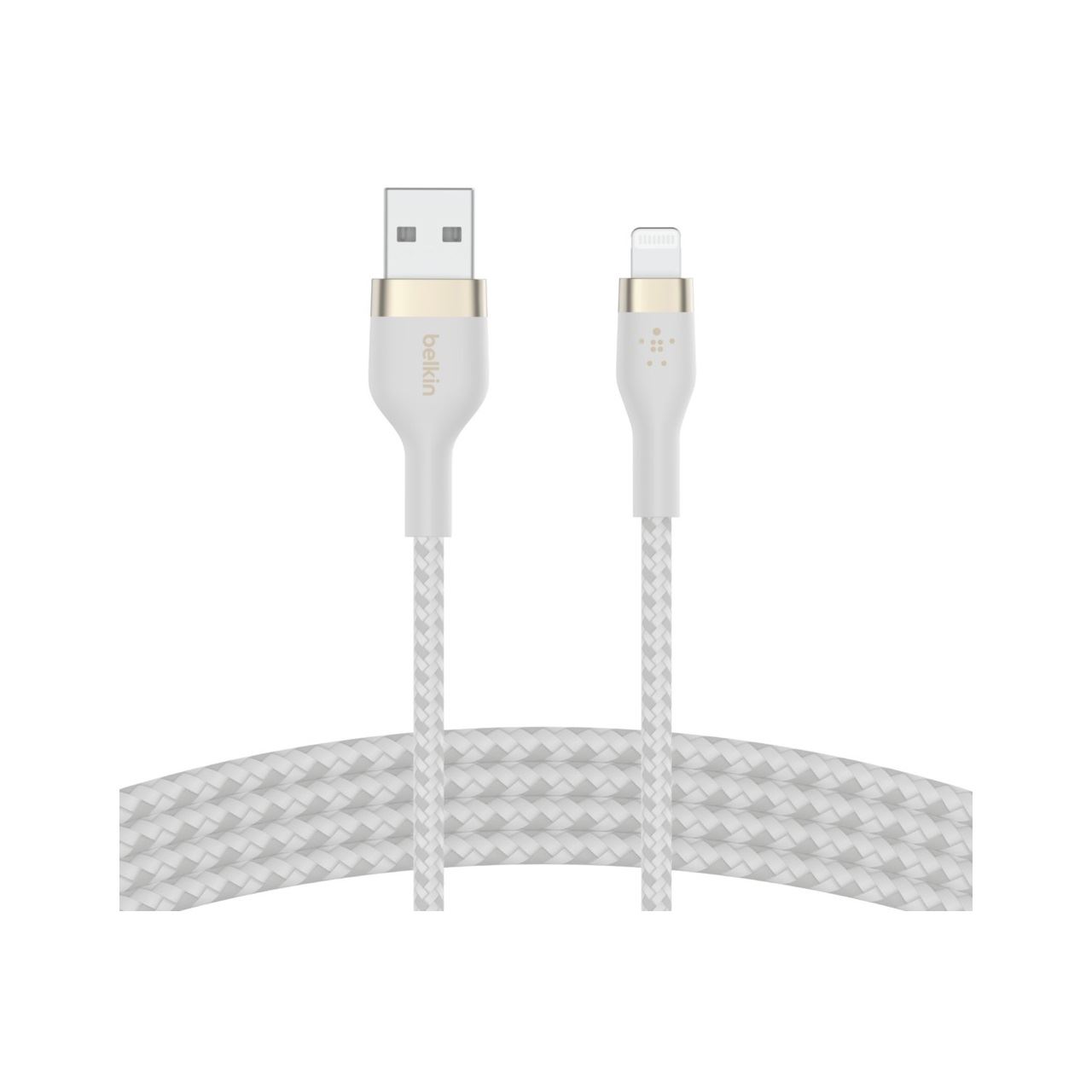 2.00m Belkin PRO Flex Lightning/USB-A Kabel, Apple zert., weiss 
