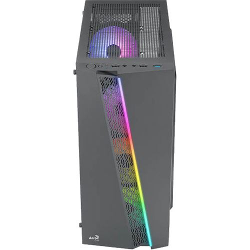 Case Gaming ATX AeroCool Custodia Mid Tower D501A Con Fronte A Rete E Accenti Legno - Supporto 360mm, 11 Ventole, ATX Aerocool D501a