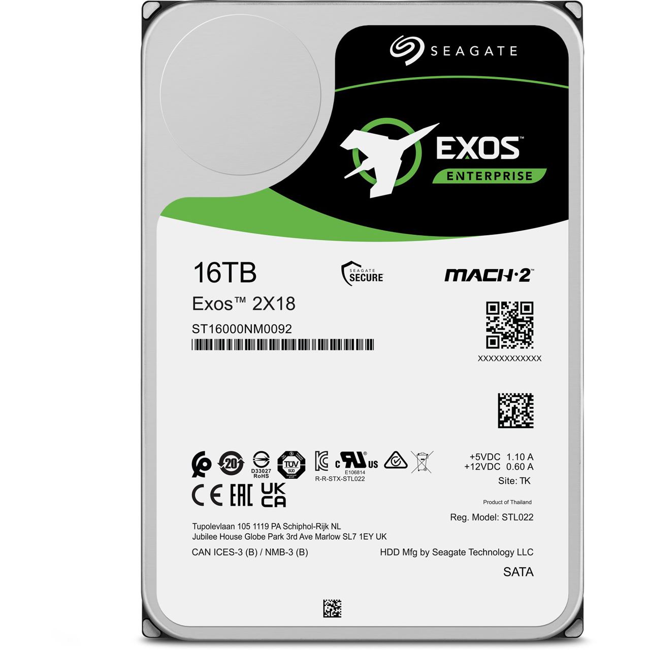 16TB Seagate Exos SAS Helium 7200rpm 6Gb/s 256MB cache 8,89cm 3,5Zoll ...
