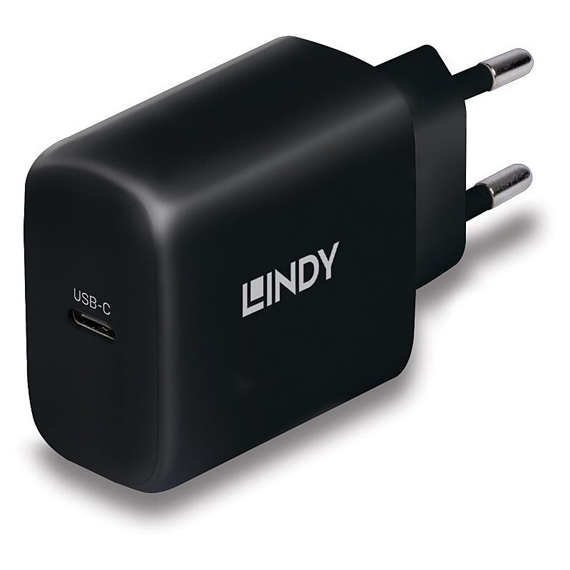 65 Watt Lindy USB Ladegerät Typ C GaN Charger, schwarz  