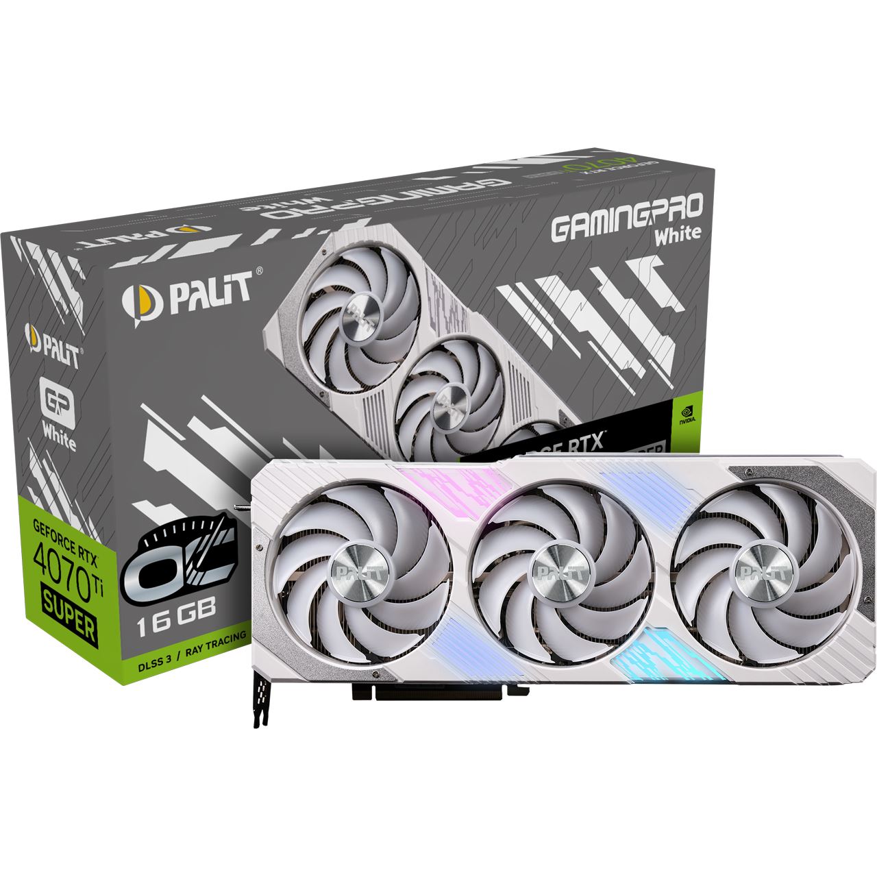 16GB Palit GeForce RTX 4070 Ti SUPER GamingPro White OC Aktiv PCIe 