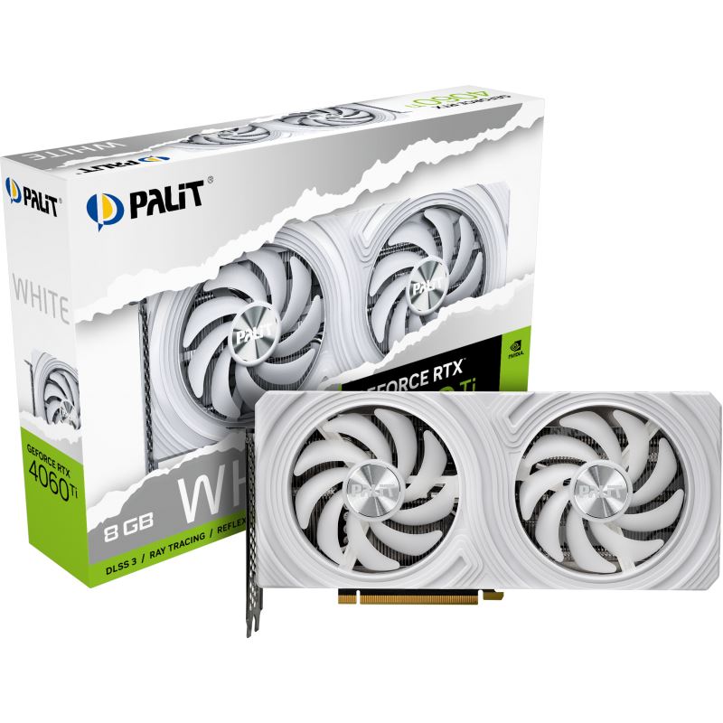 8GB Palit GeForce RTX 4060 Ti White Aktiv PCIe 4.0 x16 (x8