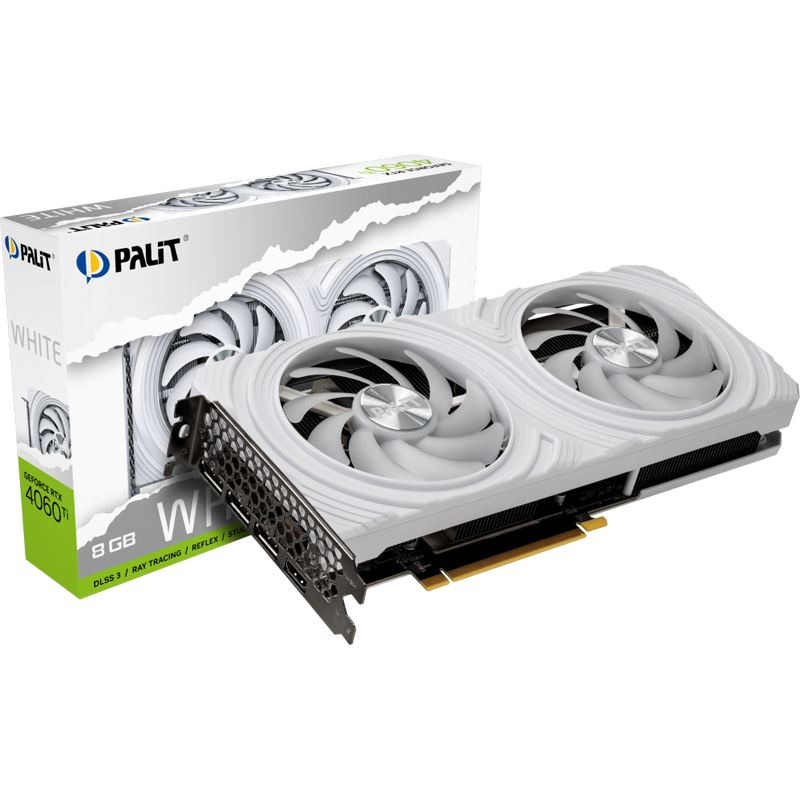 8GB Palit GeForce RTX 4060 Ti White Aktiv PCIe 4.0 x16 (x8