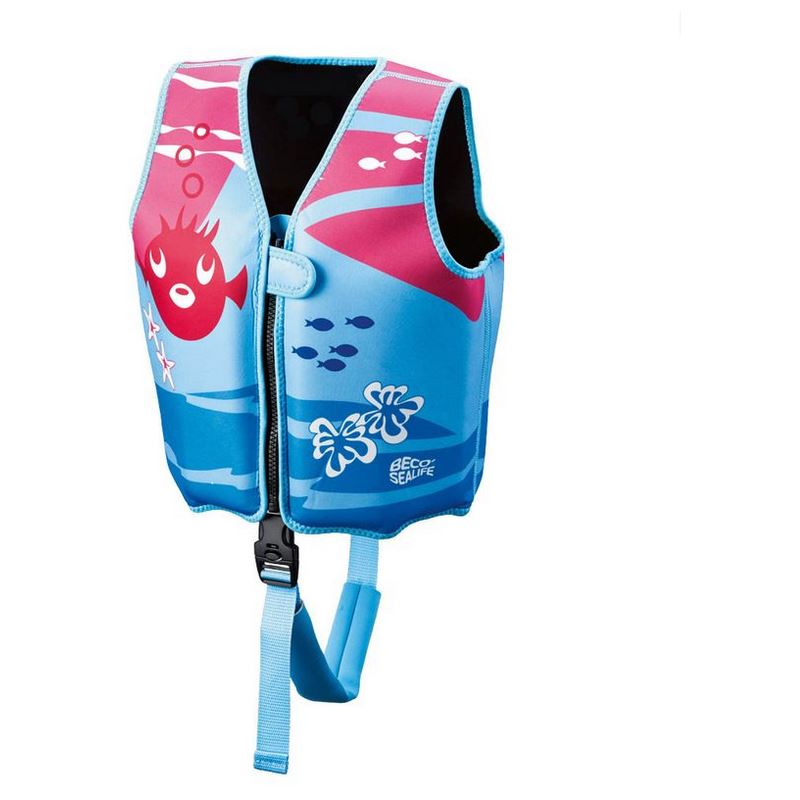 BECO unisex Kinder-Schwimmweste blau/pink Größe S
