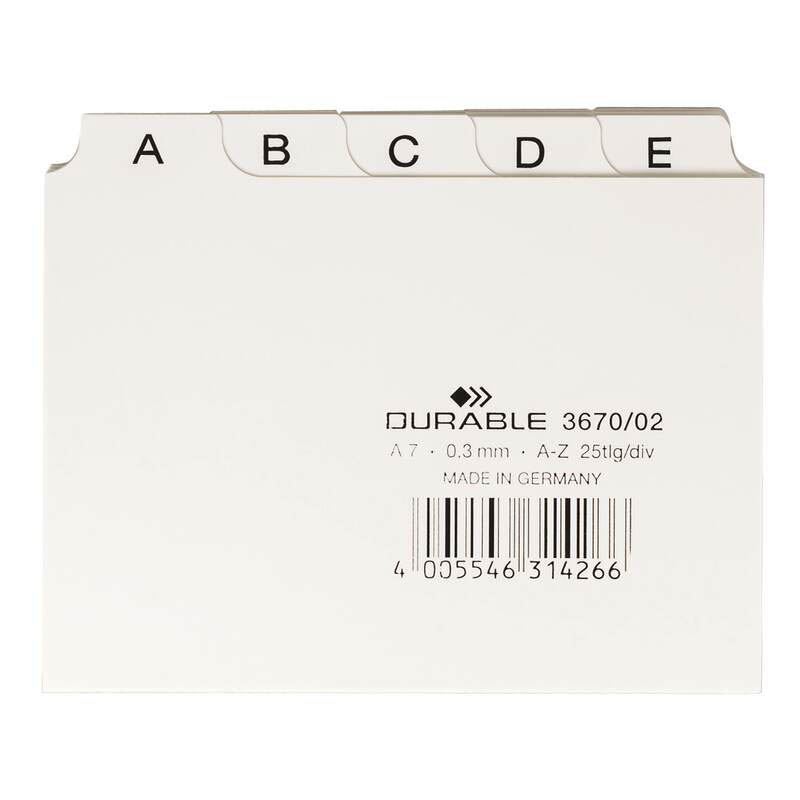 DURABLE Karteikartenregister A-Z weiß