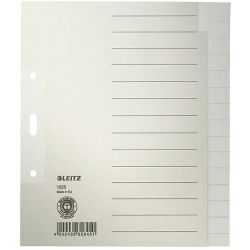 LEITZ Ordnerregister 1225 Vollformat blanko grau 15-teilig, 1 St ...