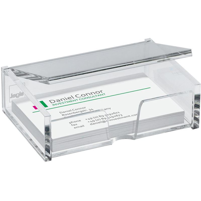 SIGEL Visitenkartenbox glasklar, für bis zu 80 Visitenkarten