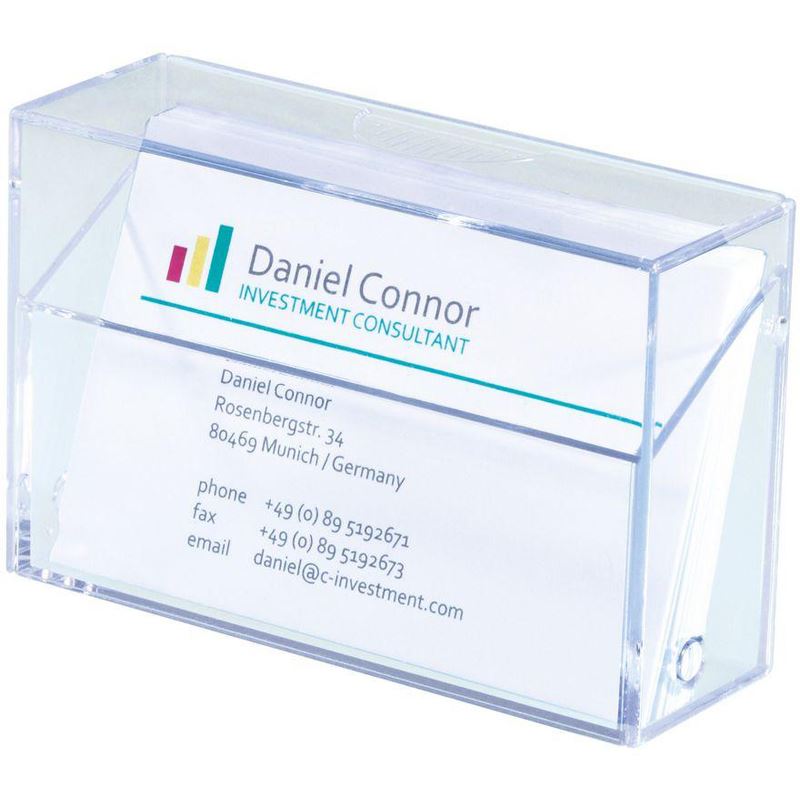 SIGEL Visitenkartenbox glasklar, für bis zu 100 Visitenkarten