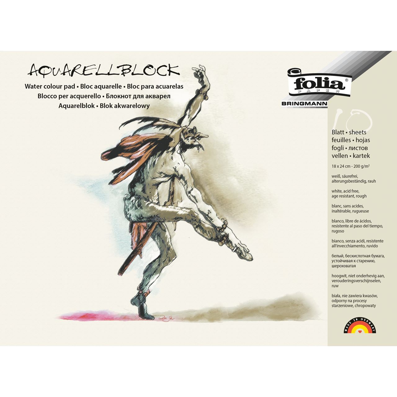 folia Aquarellblock 18,0 x 24,0 cm