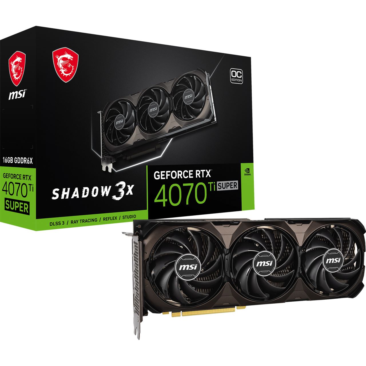 16GB MSI GeForce RTX 4070 Ti SUPER 16G Shadow 3X OC Aktiv PCIe 4.0 