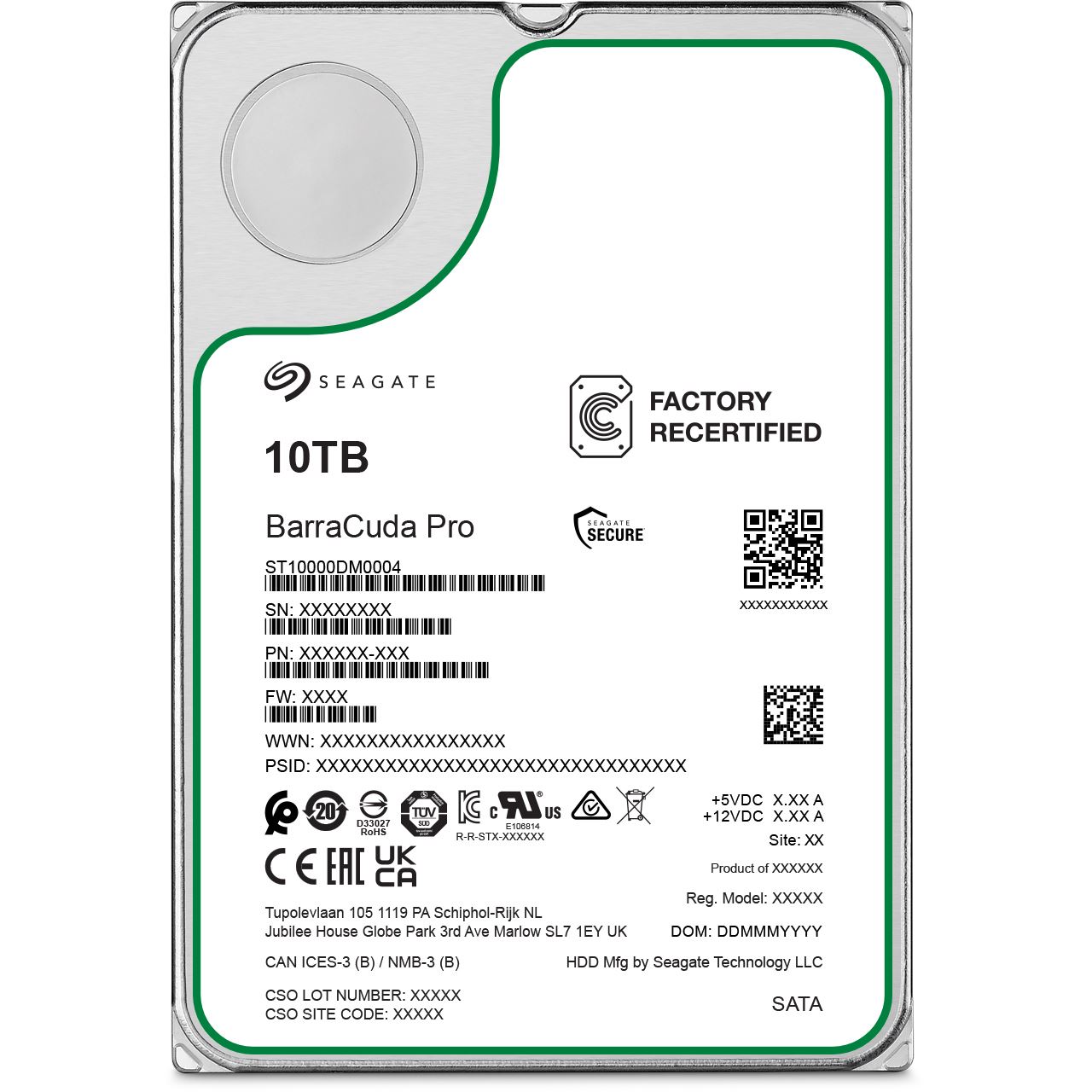 10TB Seagate Factory Recertified BarraCuda Pro ST10000DM0004 