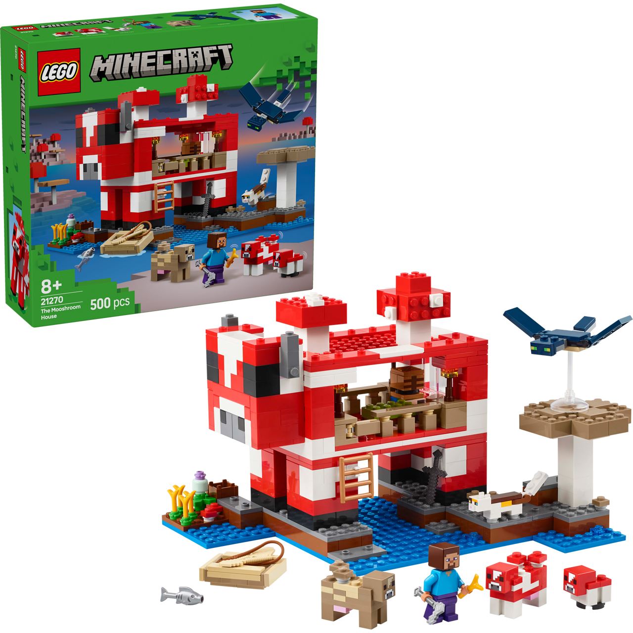 LEGO Minecraft 21270 Das Pilzkuh-Haus, Kinderspielzeug zum Videospiel