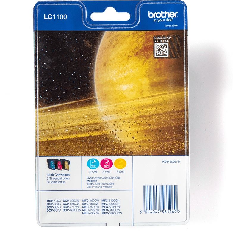 Brother Tinte LC1100RBWBP / LC-1100RBWBP Multipack in Blister C,M,Y