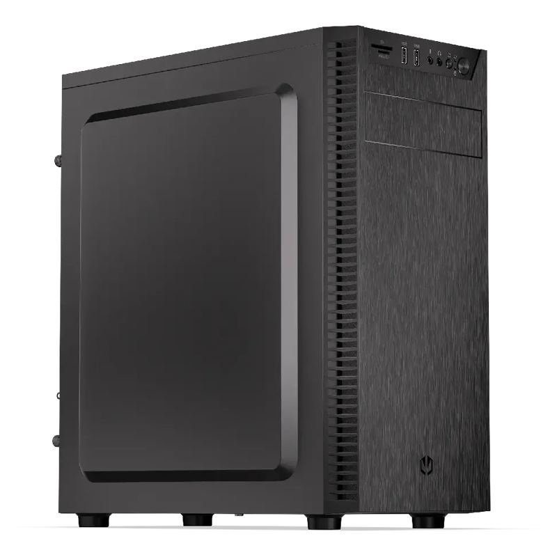 ENDORFY Armis 100 Solid, kleines ATX PC-Gehäuse, 120 mm Lüfter inklusive, bis zu 335 mm GPU, max. 165 mm CPU-Kühler, 2X USB-A Frontplatte, Speicherkartenleser, EY2A015