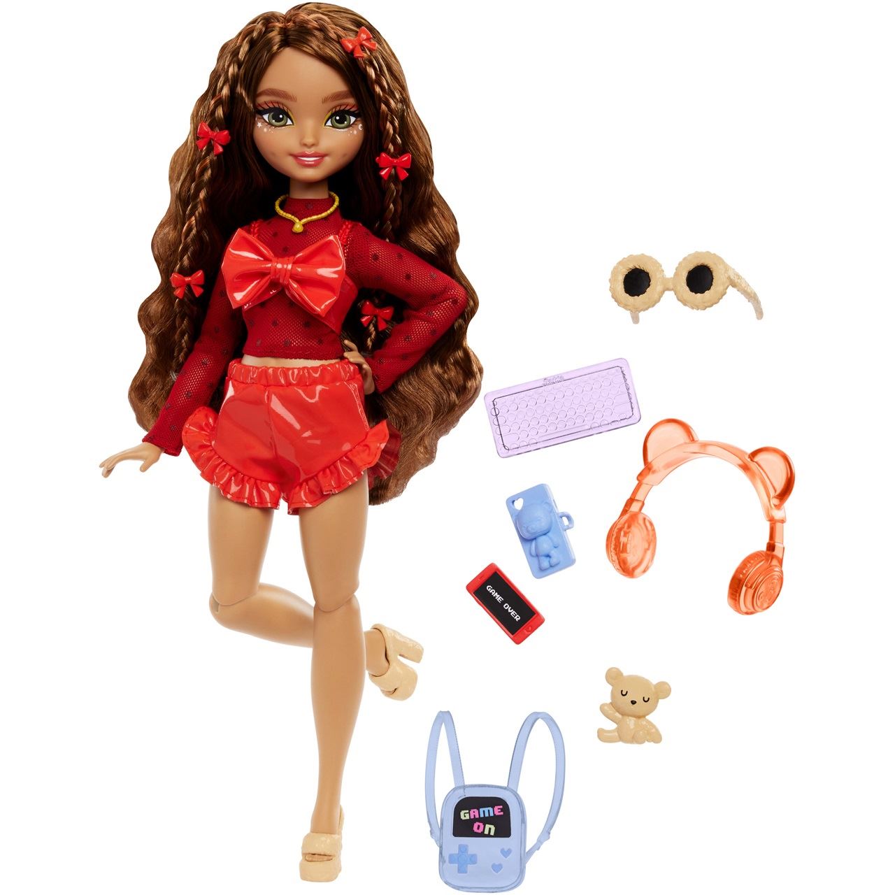 Mattel Barbie Dream Besties Teresa Modepuppe mit Zubehör zum Thema Videospiele (10-teilig)
