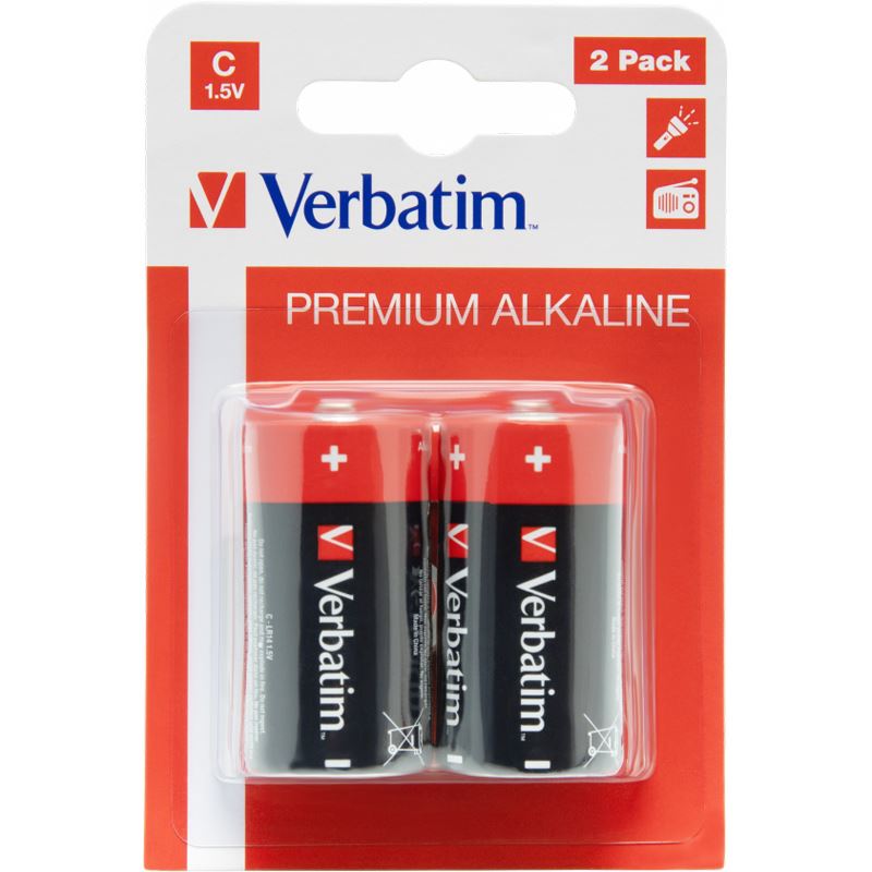 Verbatim LR14 Alkaline C Baby Batterie 1.5 V 2er Pack Batterien Mindfactory.de