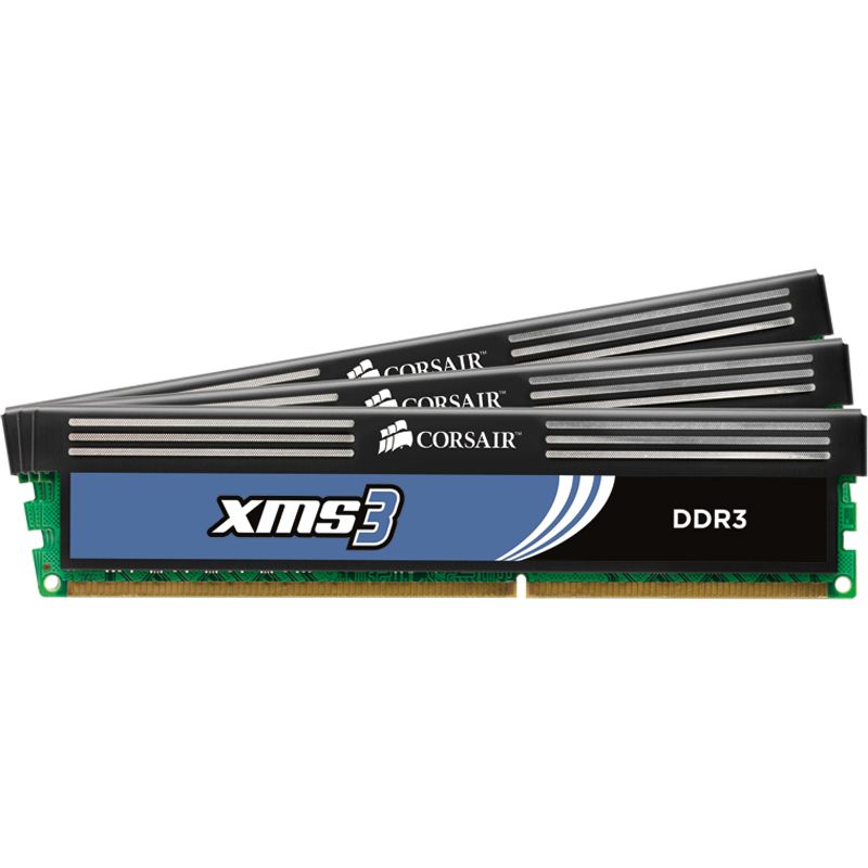 6GB Corsair XMS3 DDR3-1600 DIMM CL9 Tri Kit - DDR3-1600 (PC3-12800U ...