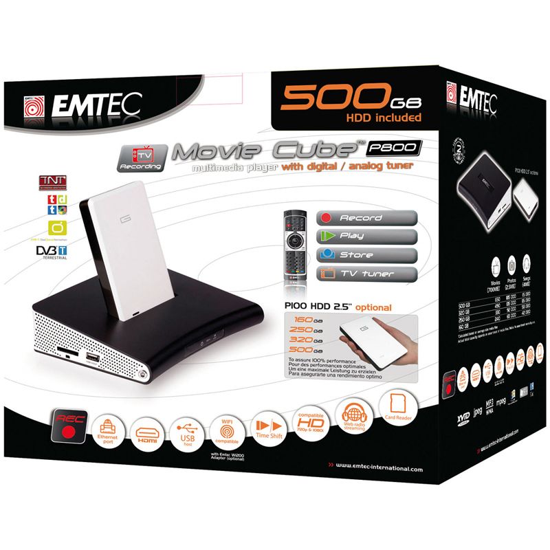 Emtec Movie Cube P800, le disque dur multimédia 2 en 1 - Les