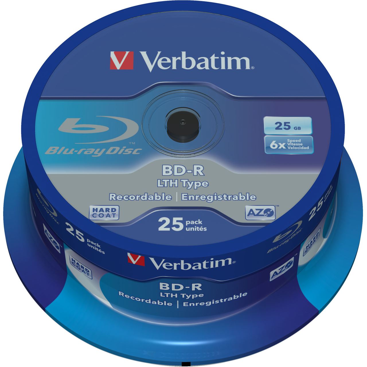 Verbatim BDR LTH 25 GB Kratzfest 25er Spindel (43772) BD Rohlinge