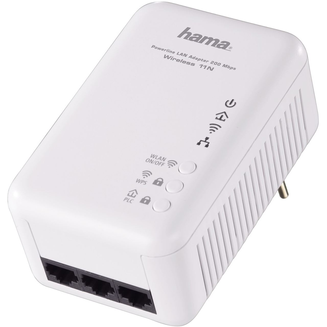 Hama Powerline 11N WLAN Adapter 200 MBit/s 3x LAN 10/100/WLAN 300 MBit