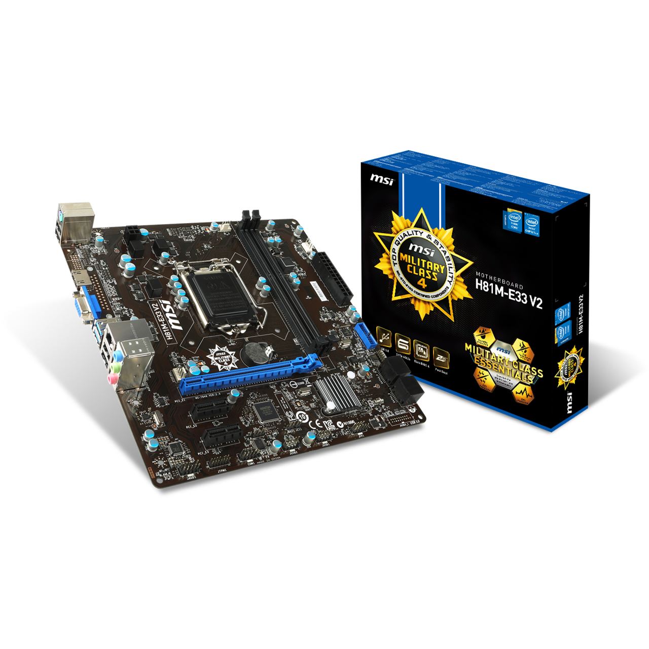 MSI H81M-E33 V2 Intel H81 Dual Channel DDR3 mATX Retail