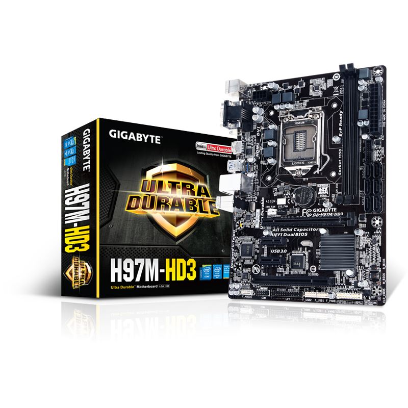 Gigabyte GA-H97M-HD3 Intel H97 So.1150 Dual Channel DDR3 mATX Retail ...