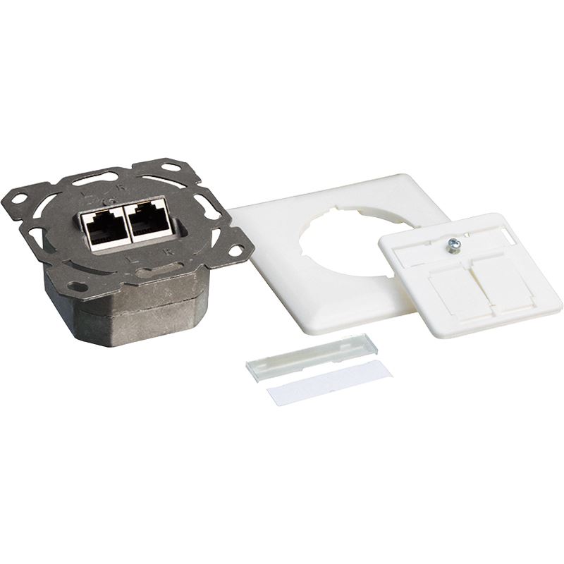 2direct GmbH Salida De Pared Logilink Cat.6, 2X Rj45, Entrada De Cable Blanco Puro, Vertical